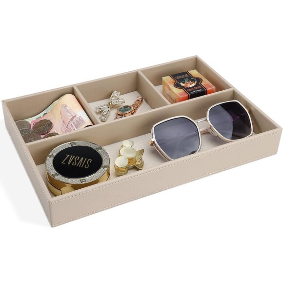 Other - PU Leather Valet Tray, Stackable Jewelry Trays for Dresser, Drawer Nightstand Or